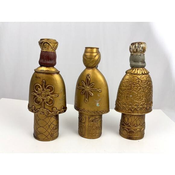 VTG Three 3 Wise Men Figurines Christmas Candle Holders Paper Mache MCM Japan - Picture 7 of 8